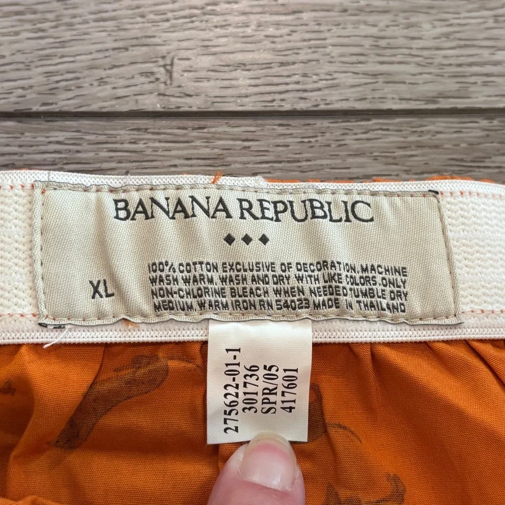 Banana Republic Boxers Mens XL Orange Dachshund Dog Print Cotton Underwear NEW